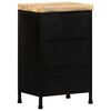 vidaXL Sideboard Black Rough mango wood Medium Industrial Sideboard