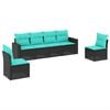 vidaXL Garden Sofa Set Black PE rattan Large Adjustable Feet