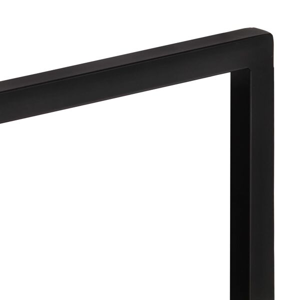 vidaXL Wall Shelf Set of 2 Natural wood, Black Solid acacia wood, Steel