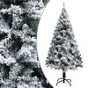 vidaXL Artificial Christmas Tree Green with flocked snow PVC, Metal