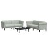 vidaXL Sofa Set Light Grey Velvet (100% polyester), plywood, solid wood