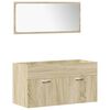 vidaXL Bathroom Furniture Set Sonoma oak Engineered wood, glass Large