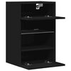vidaXL TV Wall Cabinet Set of 2 Black Engineered wood, Glass