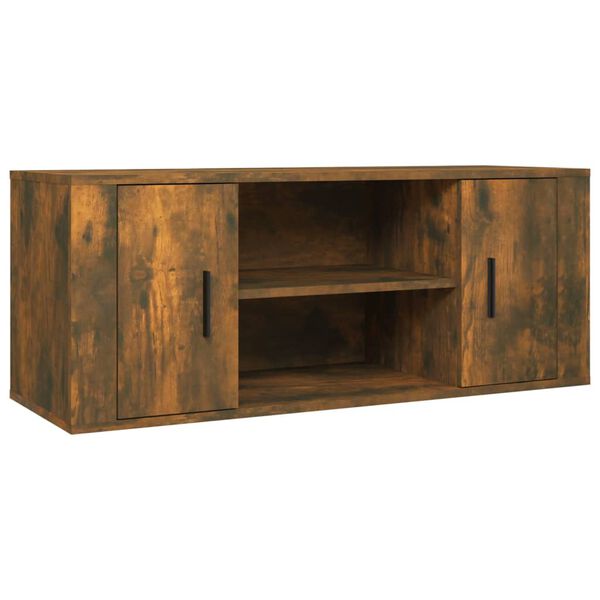 vidaXL TV Cabinet Smoked oak Engineered wood 39.4x13.8x15.7 in