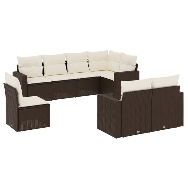 vidaXL Garden Sofa Set Brown
