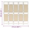 vidaXL 5-Panel Room Divider Cream 68.9x65.0" Fabric