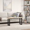 vidaXL Coffee Table O-Frame 43.3"x15.7"x17.7" Solid Wood Pine and Steel