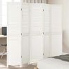 vidaXL Room Divider 5 Panels White Solid Wood Paulownia