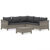 vidaXL Garden Lounge Set Grey PE rattan, powder-coated steel Large
