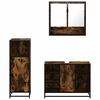 vidaXL Bathroom Furniture Set Smoked Oak Engineered Wood, Metal, Glass