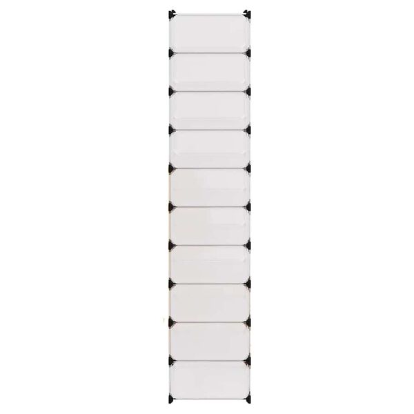 vidaXL Shoe Organizer White Plastic panels, Steel frames Shoe Organizer