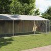 vidaXL Dog Cage Grey Galvanized Steel 26.2x6.6x6.6 ft Dog Cage