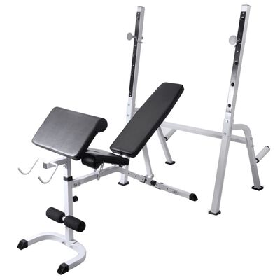 vidaXL Workout Bench with Weight Rack, Barbell and Dumbbell Set 198.4 lb