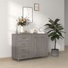 vidaXL Sideboard Light Grey Solid pinewood, MDF Medium Sideboard