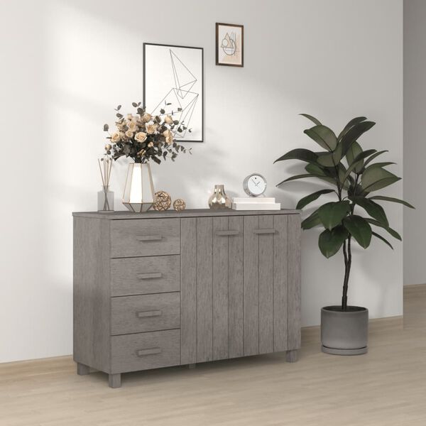vidaXL Sideboard Light Grey Solid pinewood, MDF Medium Sideboard