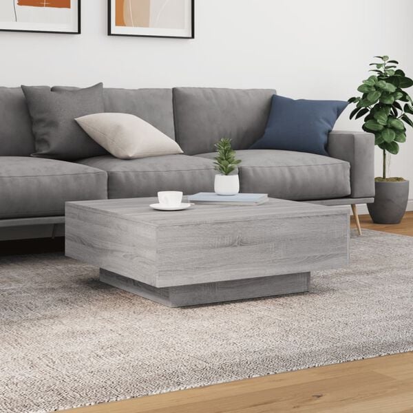 vidaXL Coffee Table Gray Sonoma Engineered wood 31.5x31.5x12.2 in