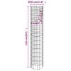 vidaXL Circular Gabion Pole Galvanized Steel Ø11.8"x59.1"