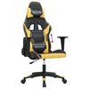 vidaXL Gaming Chair Black and Gold Faux Leather