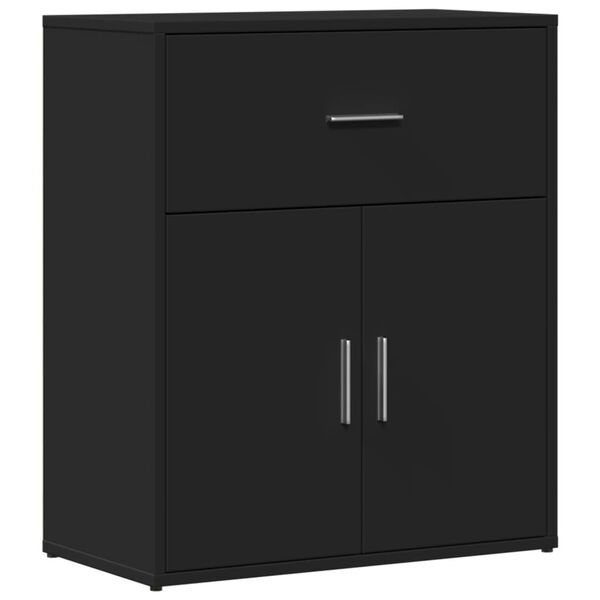 vidaXL Sideboard Black Engineered wood Medium Sideboard Rectangular