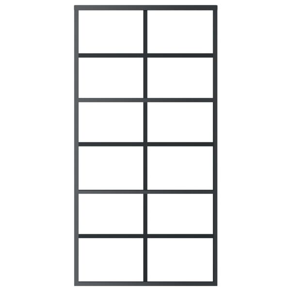 vidaXL Sliding Door ESG Glass and Aluminum 40.2"x80.7" Black