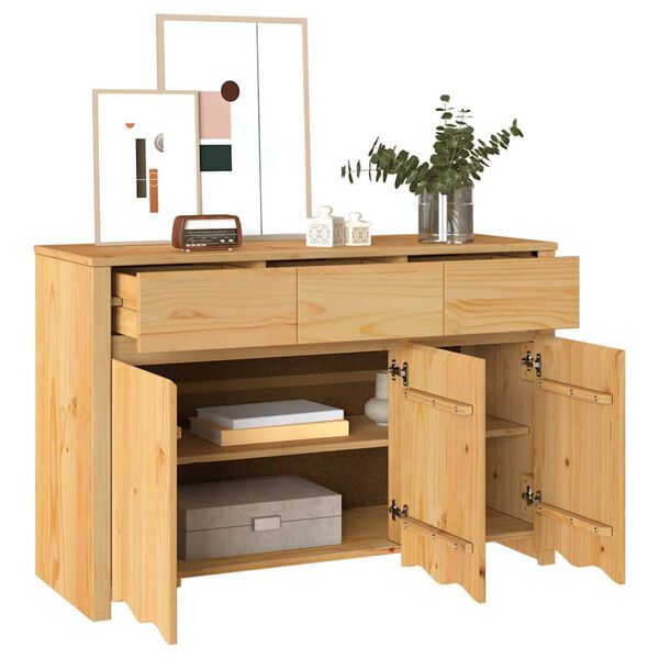 vidaXL Sideboard Drammen Oak 44.88 x 16.93 x 29.72 in Solid Pine wood