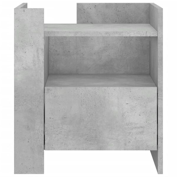 vidaXL Bedside Cabinet Concrete Grey Engineered Wood