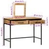 vidaXL Dressing Table Brown 100 x 40 x 120 cm Solid Mango wood