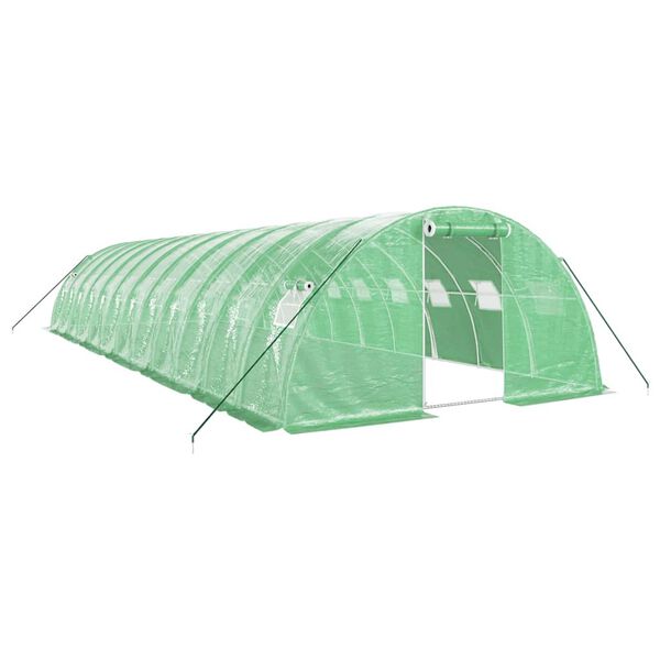 vidaXL Greenhouse Green PE (polyethylene), galvanized steel Large