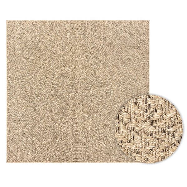 vidaXL Rug Beige Polypropylene 94.5 x 94.5 in Durable Rug Round