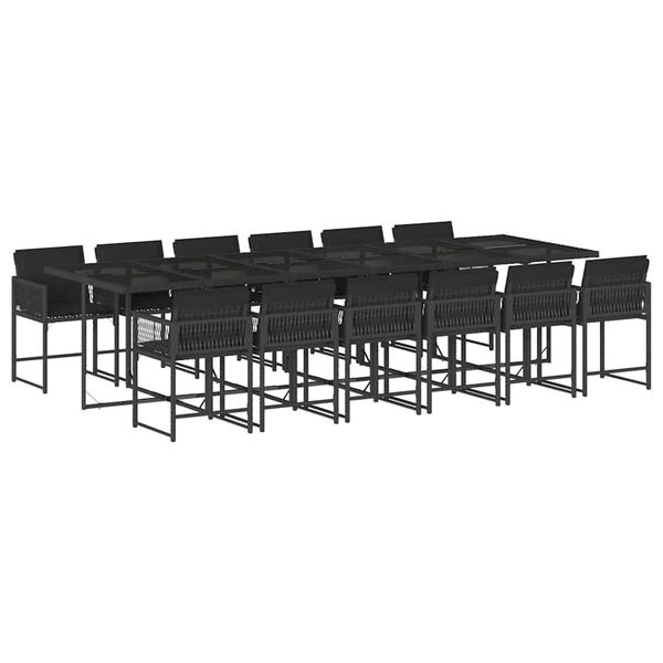 vidaXL Garden Dining Set Black