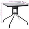 vidaXL Garden Table Black Steel Standard Durable Garden Table Square