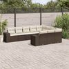 vidaXL Garden Sofa Set Brown and Cream White