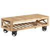 vidaXL Coffee Table with Wheels Solid Wood Mango 43.3"x19.7"x14.6"