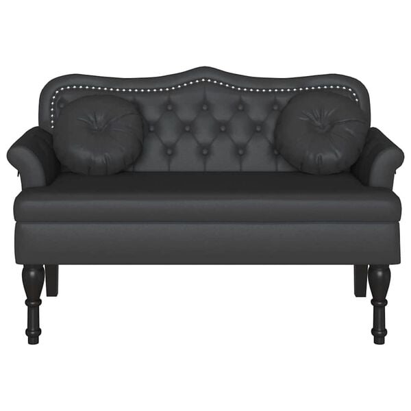 vidaXL Chesterfield Bench Black 120.5 x 65 x 75 cm Faux Leather