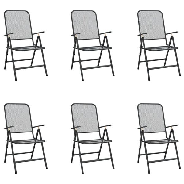 vidaXL Garden Dining Set Anthracite Metal Standard Foldable