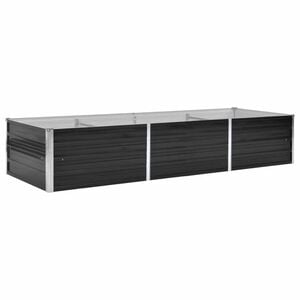 vidaXL Raised Bed Anthracite Galvanized Steel 94.5 x 31.5 x 17.7 in