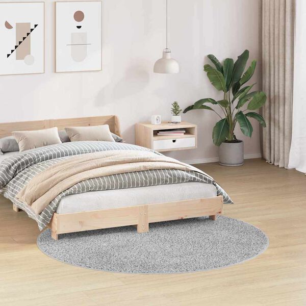 vidaXL Anti-slip Shaggy Rug Gray 63" x 63" PP