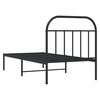 vidaXL Bed Frame Black Powder-coated Steel Twin Bed Frame Rectangular
