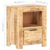vidaXL Bedside Cabinet Rough Mango Wood Sturdy Medium Functional
