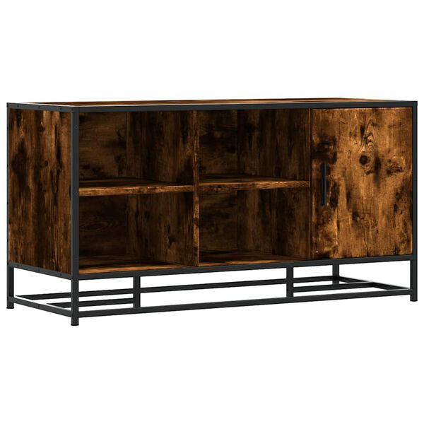 vidaXL Shoe Bench Smoked Oak Engineered wood, metal Large Shoe Bench