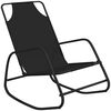 vidaXL Sun Lounger Set of 2 Black Powder-coated steel, textilene