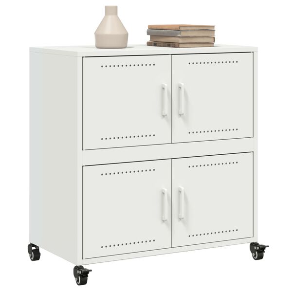vidaXL Sideboard White Cold-rolled steel Medium Sideboard Rectangular