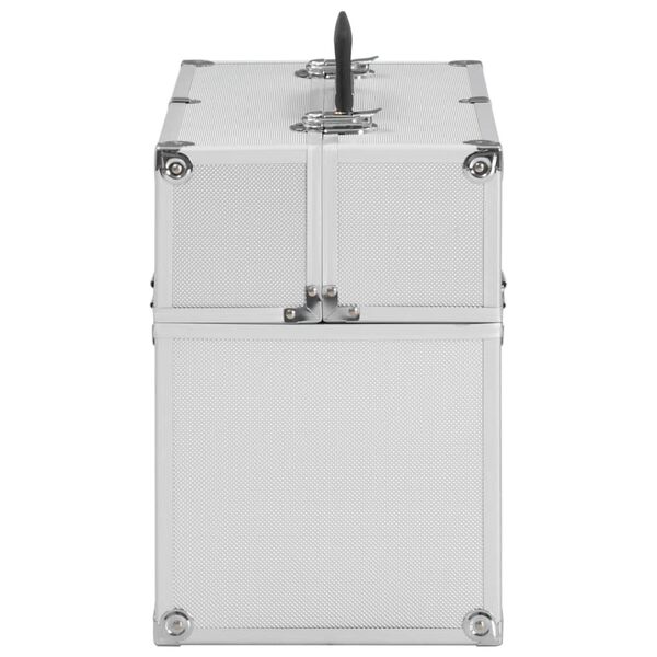 vidaXL Make-up Case 15.0x9.1x13.4" Silver Aluminium