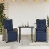 vidaXL Garden Dining Set Grey, Navy Blue, Black