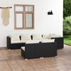 vidaXL Patio Lounge Set Black, Cream PE rattan, Powder-coated steel, Plastic
