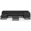 vidaXL Garden Lounge Set Black, Anthracite Solid pine wood, Polyester fabric