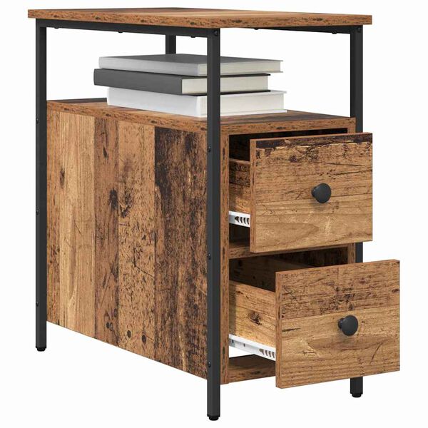 vidaXL Bedside Cabinet Old wood 30 x 60 x 60 cm Engineered wood