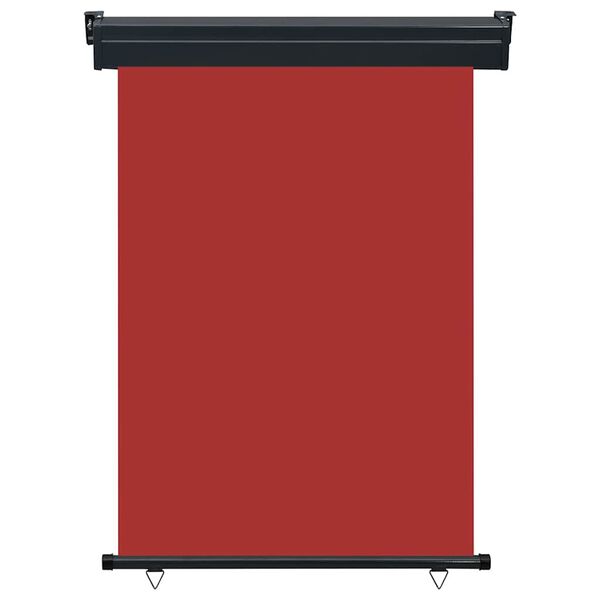 vidaXL Balcony Side Awning Red Steel 49.2 in x 98.4 in Retractable