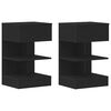vidaXL Bedside Cabinet 2 pcs Black Oak 15.75 x 13.78 x 25.59 in