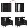 vidaXL Bathroom Furniture Set Black Engineered Wood